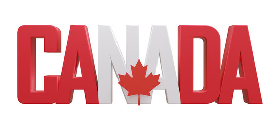 Poster - Canada day, Canadian National Holiday. Red and white text and maple leaf isolated on transparent background, PNG