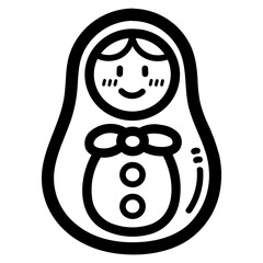 matryoshka line icon style