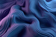 Abstract 3D rendering of sinuous curves in shades of blue and purple, generative ai