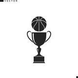 Fototapeta Tulipany - Trophy cup with basketball ball 