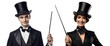 © comicsans - Set of magicians isolated on transparent background - Generative AI