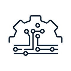 Poster - Concept of digital electronic technologies. Vector icon isolated on white background.