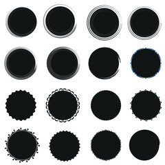 set of black buttons