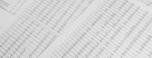 Poster - Financial documents lying on the table. Close-up view.