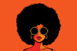 Illustration of Black women on an orange background.