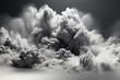 Ethereal grayscale gradient with dreamy cloud-like formations, generative ai