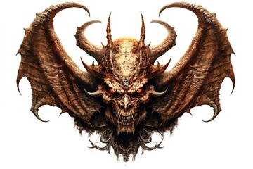 Poster - demon isolated on white background. Generated by AI.