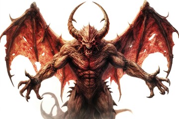 Poster - demon isolated on white background. Generated by AI.