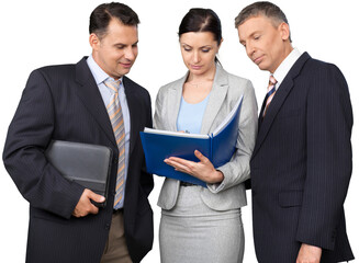 Wall Mural - Successful business team isolated on white background