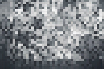 Wall Mural - Pixelated squares in shades of grey forming a minimalist pattern that's simple yet elegant, perfect for a sleek and modern look, generative ai