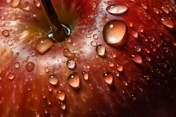 Apple with waterdrops, Generative AI