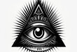 black eye icon in a pyramid. Masonic sign. ai generated. Generative AI