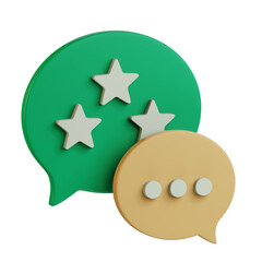 full star rating good review feedback discussion 3d icon illustration design