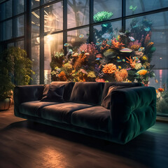 Wall Mural - living room with sofa