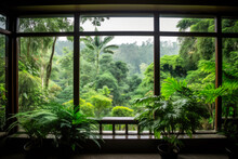 View From Of A Window In A Villa In Bali, Indonesia