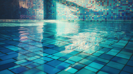 Wall Mural - photo of blue swimming pool tiles