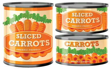 Poster - Sliced Carrot Food Cans Collection