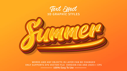 Summer 3d text style effect