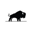 Bison Bull Buffalo Angus Silhouette, buffalo bull logo design inspiration, vector illustration