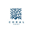 Reef coral logo design vector