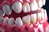 Fototapeta Panele - Closeup view of teeth. Generative AI.