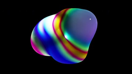 Poster - Raindow displaced sphere. Computer generated 3d render