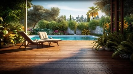 Wall Mural - pool in the morning