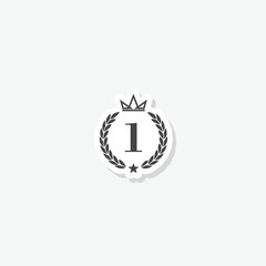 Sticker - Crown Number One Laurel sticker icon