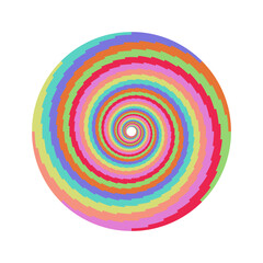 Poster - Colorful hypnotic spiral vortex circle. Round swirl pattern shape vector illustration. Circular lollipop.