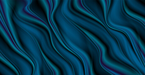 Wall Mural - Abstract dark blue smooth liquid waves background. Vector graphic design
