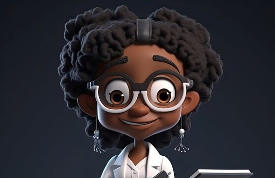 Black Female Optometrist Very Attractive Backdrop Generative AI