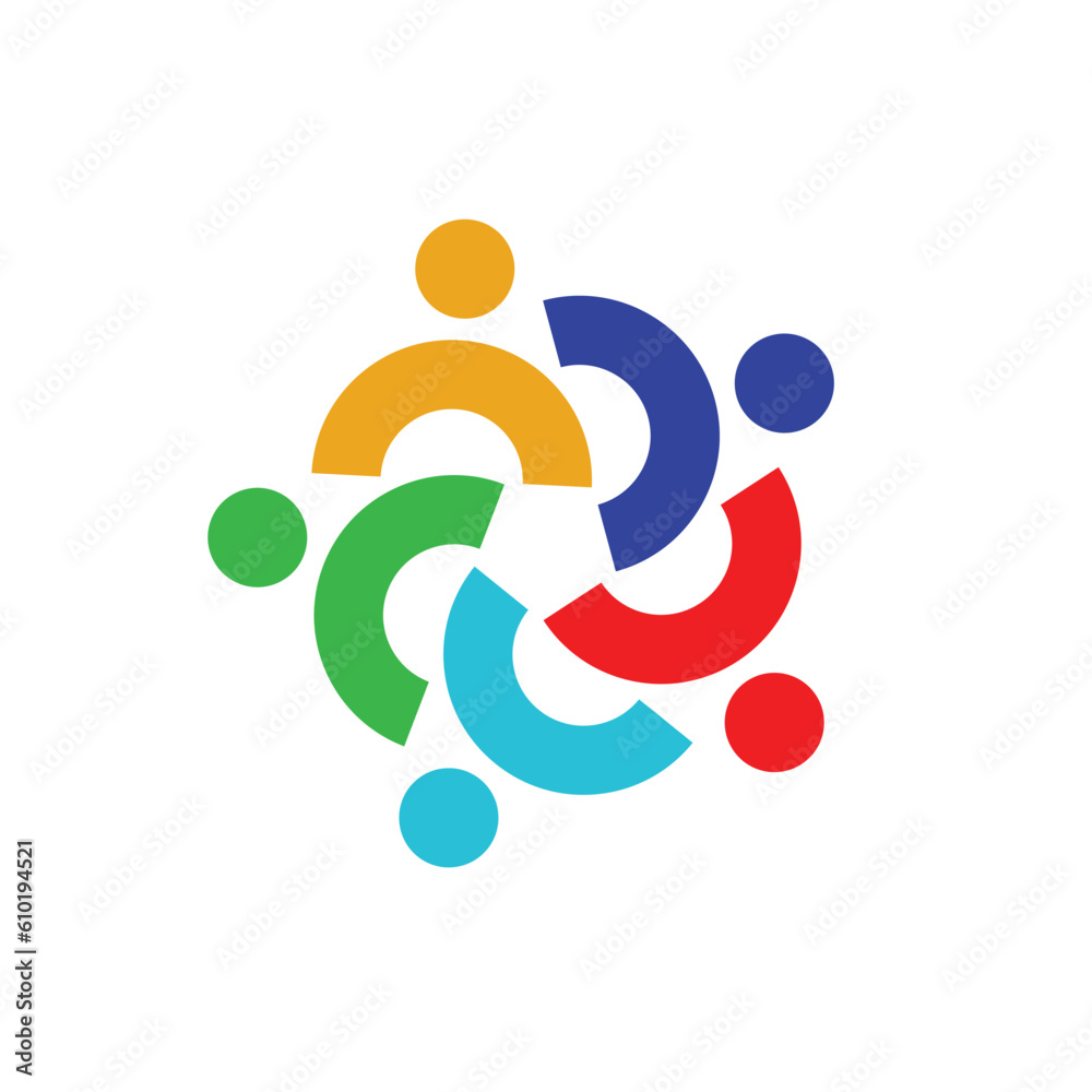 5 People togetherness and community concept logo abstract vector ...