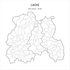  Vector Map of County Laois (Countae Laoise) with the Administrative Borders of County, Districts, Local Electoral Areas and Electoral Divisions from 2018 to 2023 - Republic of Ireland