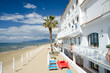 Hotel overlooking the sea of a Mediterranean beach