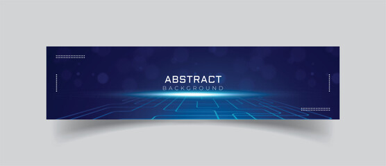 Wall Mural - linkedin banner with shiny technology background