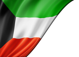 Wall Mural - Kuwaiti flag isolated on white banner