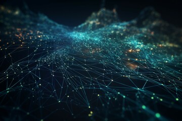Poster - Data technology abstract. Generate Ai