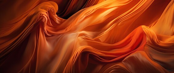 Abstract background of orange fabric. AI generative image.
