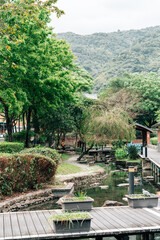 Canvas Print - Tangweigou Hot Spring Park in Jiaoxi, Yilan County, Taiwan