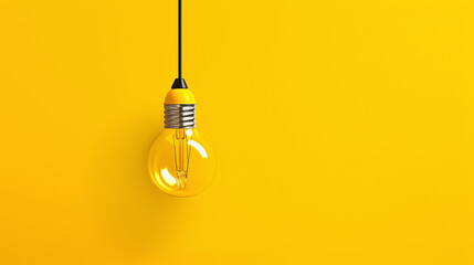 light bulb on yellow background