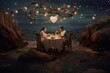 © hashinikaushalya - couple at sunset having dinner, romantic valentine dinner