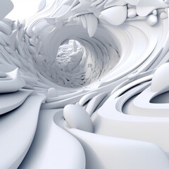 Poster - white futuristic background abstract. room of space city sci fi texture. generative ai with copy spa