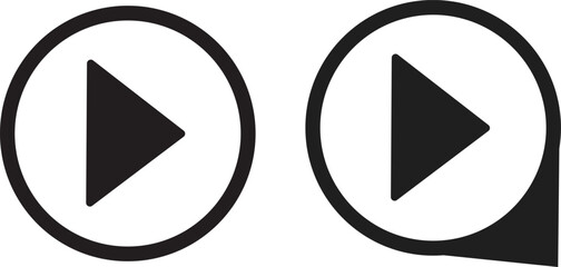 Play button vector icon isolated on a white background. Youtube icon.
