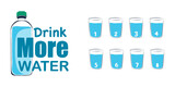 Fototapeta Panele - Drink more water. Water balance tracker. Organizer and water check list.
