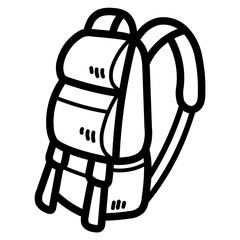 Wall Mural - backpack line icon style