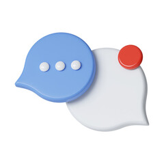 Poster - 3d Two bubble talk or comment sign symbol. icon isolated on white background. 3d rendering illustration. Clipping path.