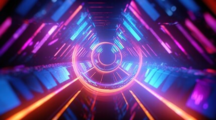 Wall Mural - abstract background with lights. futuristic background with colorful glowing abstract neon lights. g