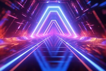 Wall Mural - abstract background with lights. futuristic background with colorful glowing abstract neon lights. g