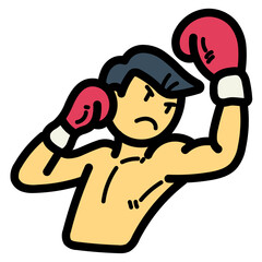 Wall Mural - boxing filled outline icon style