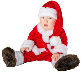 Poster - Cute Santa Claus boy on background